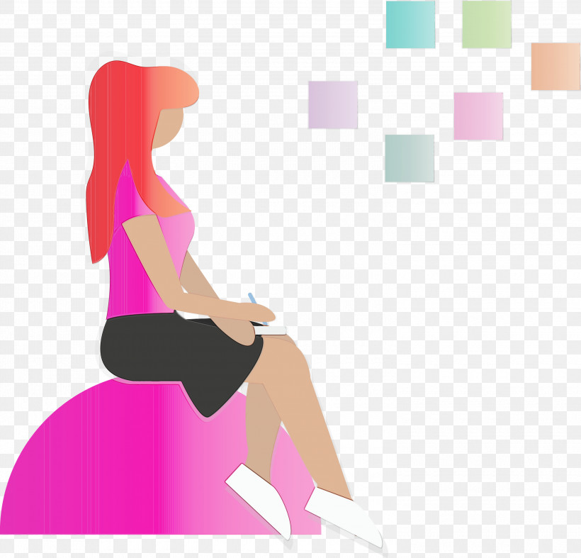 Pink Leg Sitting Physical Fitness, PNG, 3000x2882px, Thinking, Brainstorming, Leg, Paint, Physical Fitness Download Free