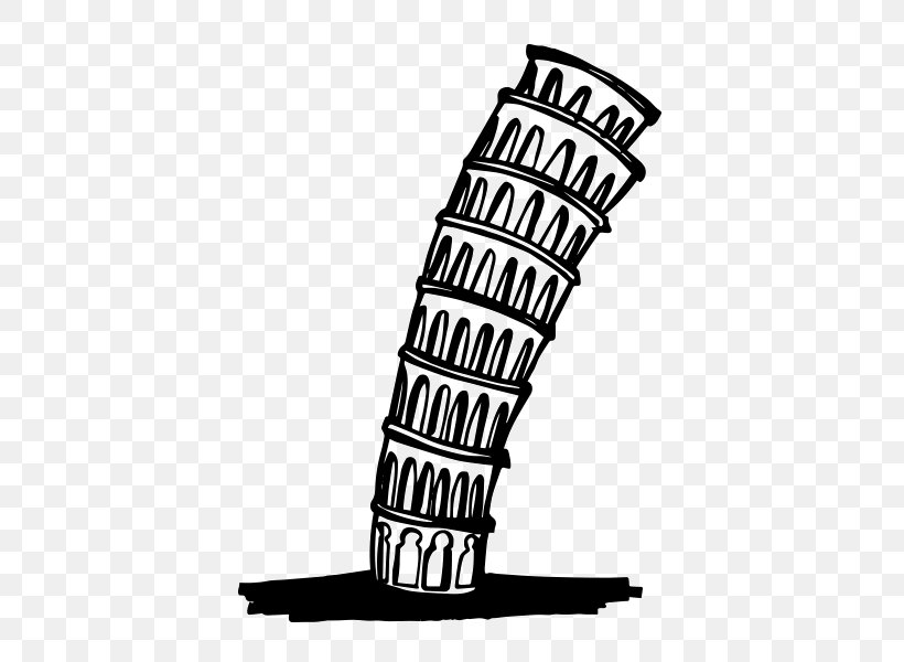 Leaning Tower Of Pisa Eiffel Tower Silhouette Skyline, PNG, 600x600px, Leaning Tower Of Pisa, Black And White, City, Drawing, Eiffel Tower Download Free