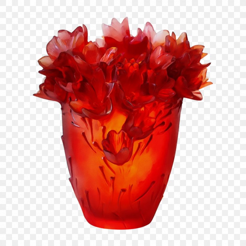 Red Vase Glass Flowerpot Flower, PNG, 1000x1000px, Watercolor, Artifact, Flower, Flowerpot, Glass Download Free