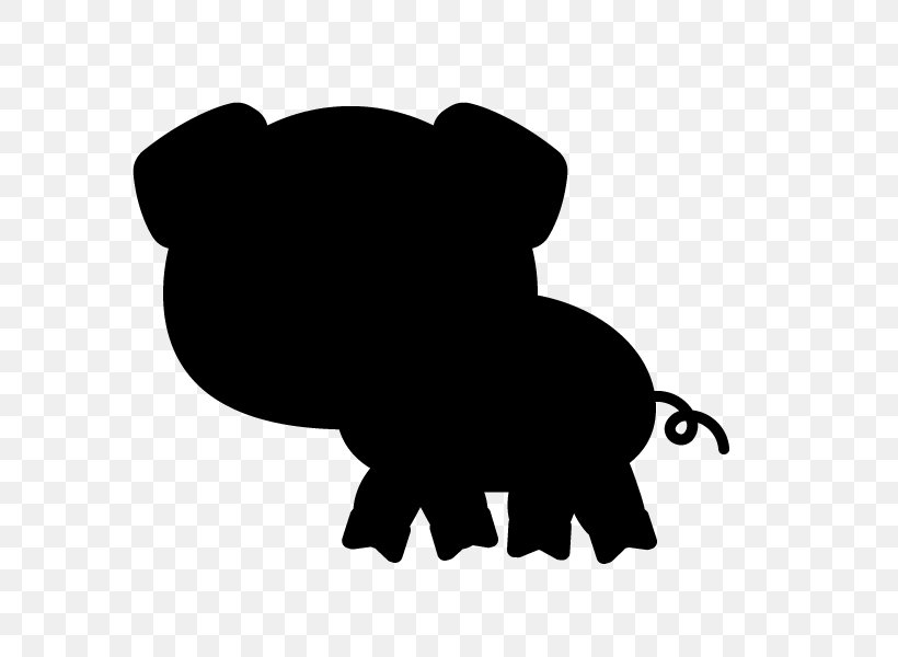 Domestic Pig Silhouette Indian Elephant, PNG, 600x600px, Pig, Black, Black And White, Carnivoran, Cartoon Download Free
