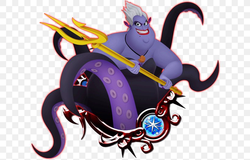 Kingdom Hearts χ KINGDOM HEARTS Union χ[Cross] Ursula Kingdom Hearts Birth By Sleep Kingdom Hearts II, PNG, 629x524px, Ursula, Aladdin, Art, Cartoon, Destiny Islands Download Free