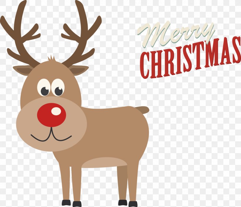 Vector Hand-drawn Cartoon Moose, PNG, 1359x1166px, Reindeer, Antler, Christmas, Christmas Card, Christmas Music Download Free