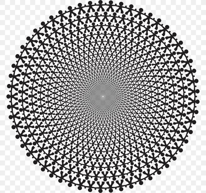 Circle Concentric Objects Halftone, PNG, 770x770px, Concentric Objects, Area, Black And White, Doily, Drawing Download Free