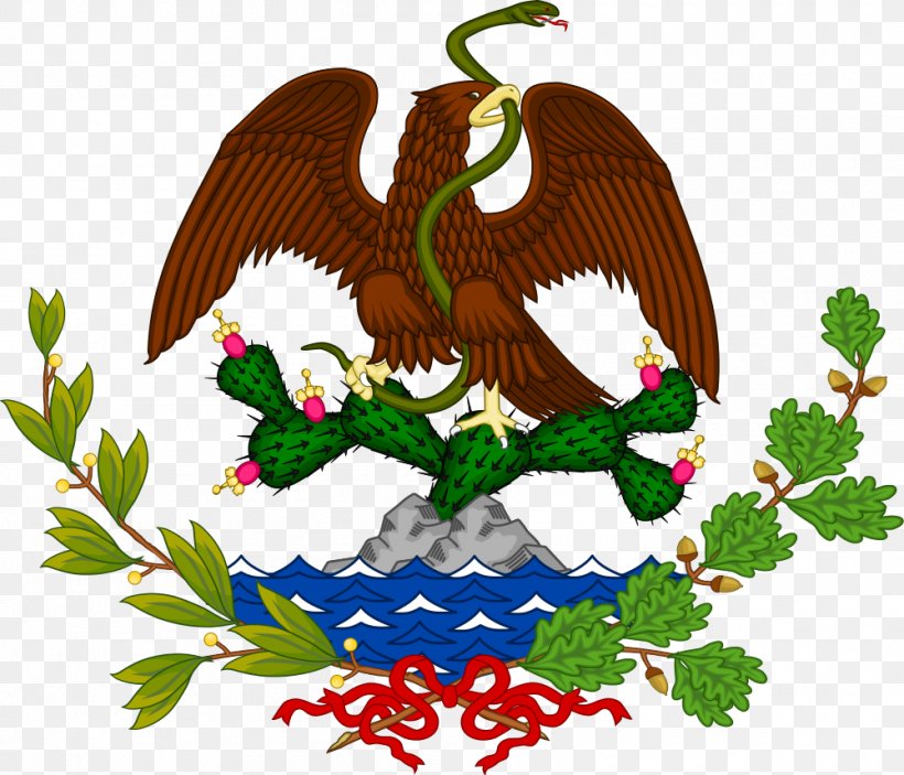 First Mexican Republic Flag Of Mexico United States Coat Of Arms Of Mexico, PNG, 1000x858px, First Mexican Republic, Art, Beak, Bird, Branch Download Free