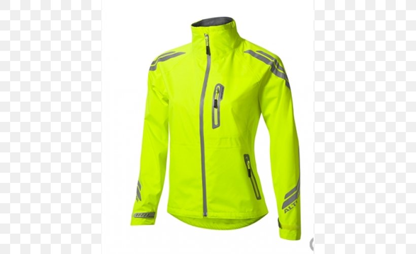 Jacket Raincoat Clothing Outerwear Night Vision, PNG, 500x500px, Jacket, Bicycle Shorts Briefs, Clothing, Cycling, Green Download Free