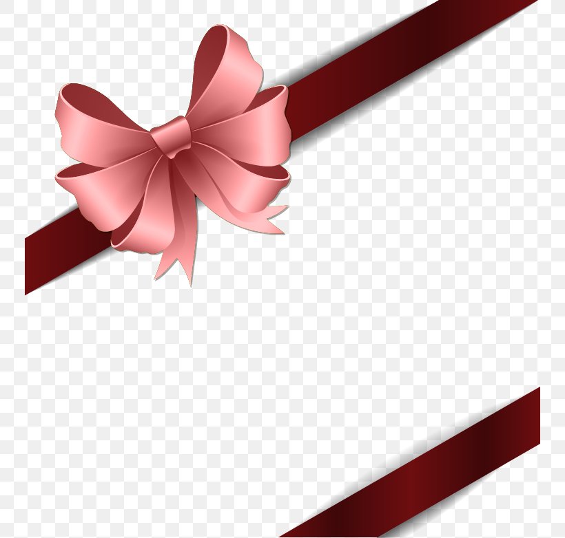 Ribbon Christmas Illustration, PNG, 748x782px, Ribbon, Christmas, Pattern, Petal, Pink Download Free
