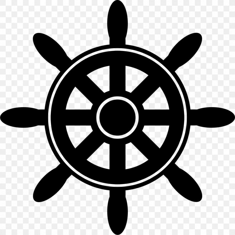 Ship's Wheel Clip Art, PNG, 1000x1000px, Ship S Wheel, Anchor, Artwork, Black And White, Boat Download Free