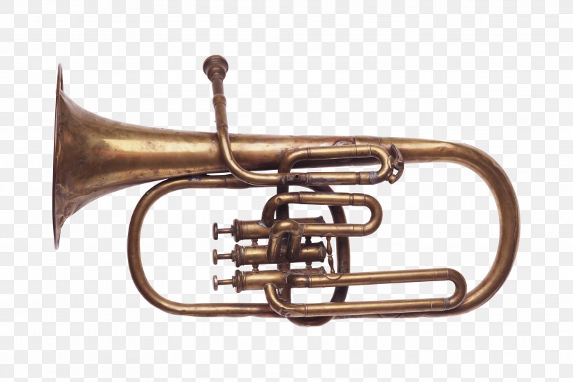 Trumpet Musical Instrument Saxhorn Trombone Wind Instrument, PNG, 3543x2362px, Watercolor, Cartoon, Flower, Frame, Heart Download Free