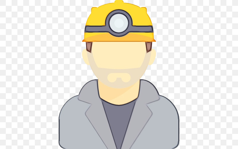 Yellow Cartoon Headgear, PNG, 512x512px, Watercolor, Cartoon, Headgear, Paint, Wet Ink Download Free