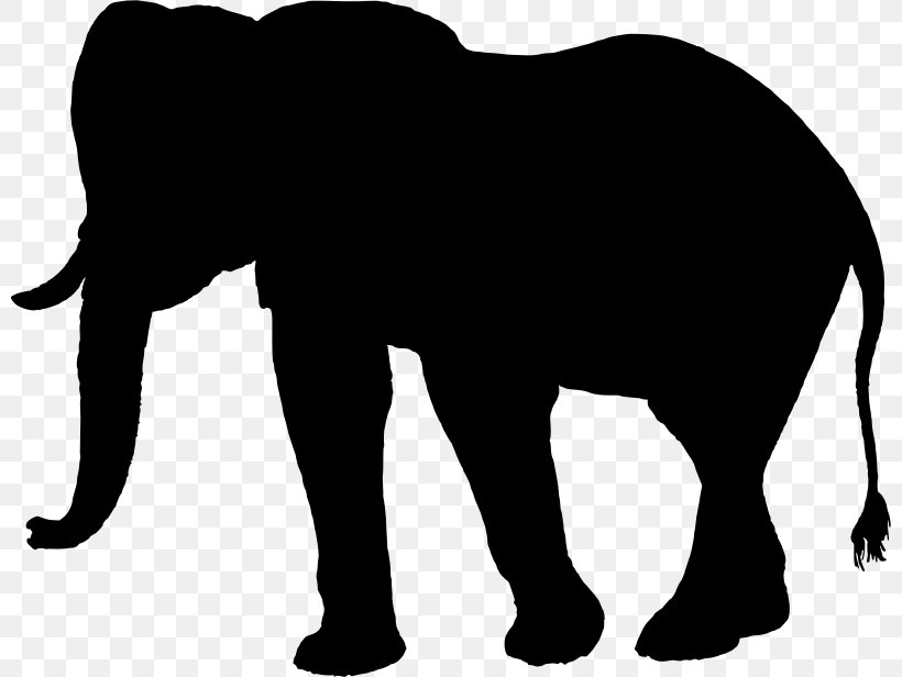African Elephant Silhouette Clip Art, PNG, 800x616px, African Elephant, Big Cats, Black, Black And White, Cartoon Download Free