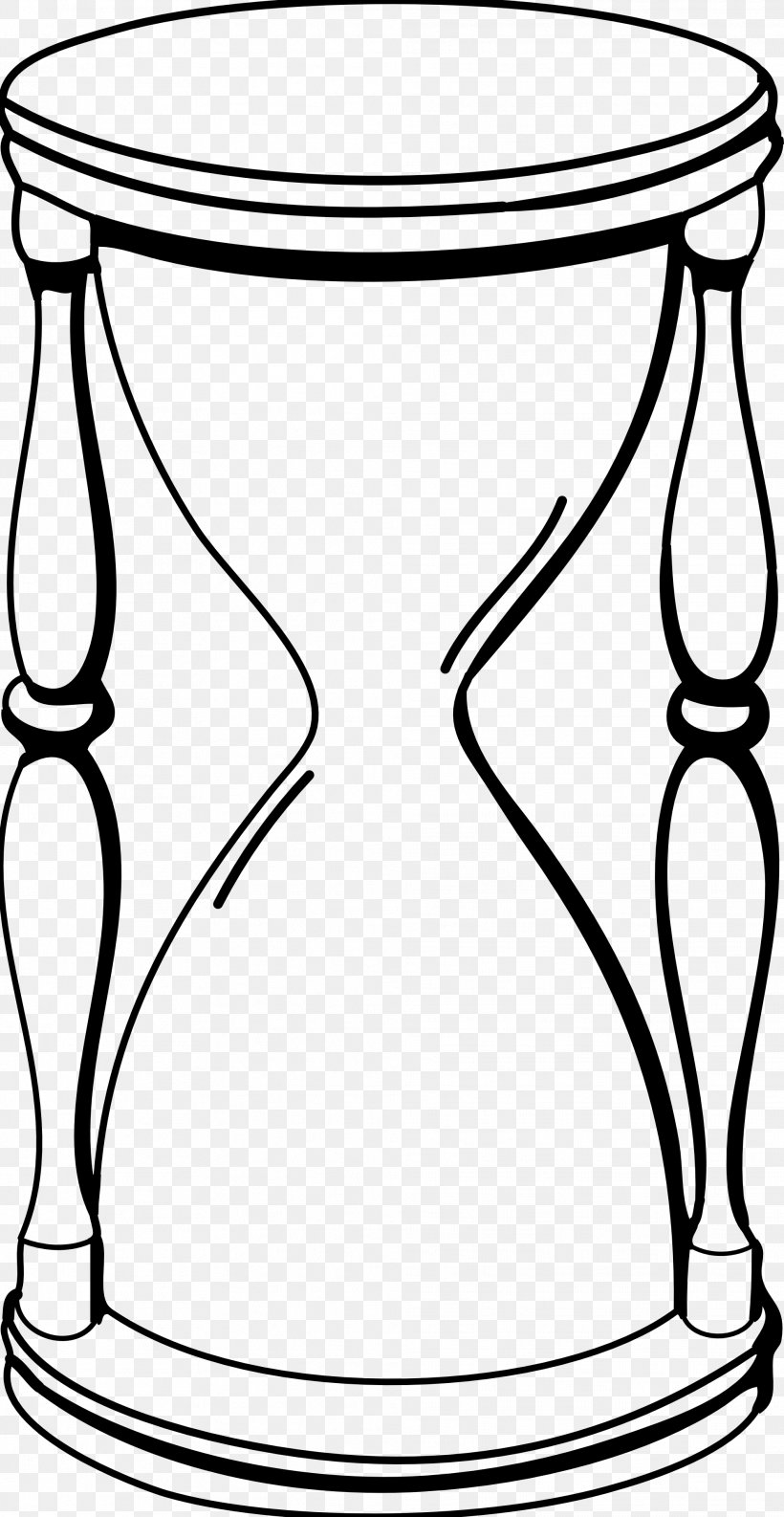 Hourglass Clip Art, PNG, 1979x3829px, Hourglass, Area, Black And White, Drinkware, Furniture Download Free