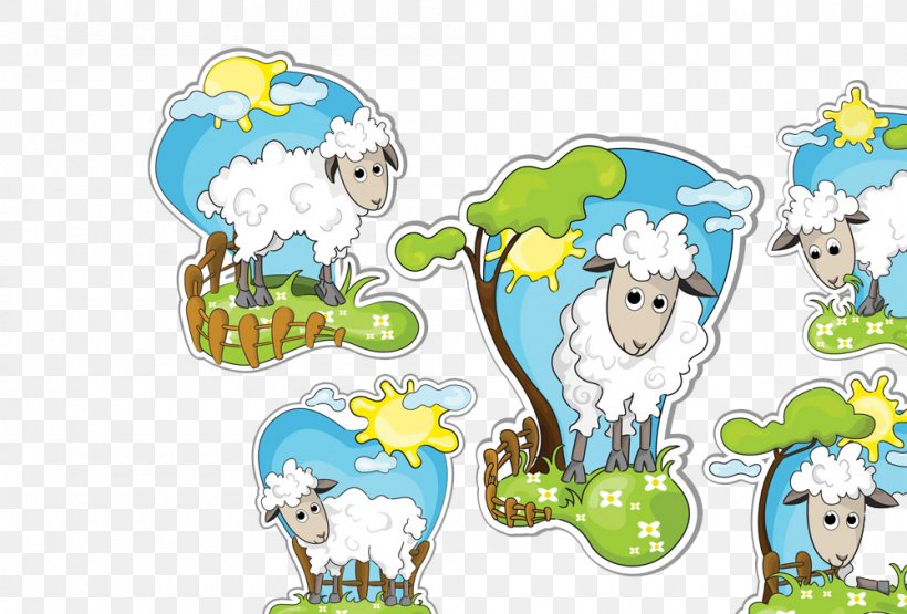 Sheep Goat Download Clip Art, PNG, 1000x678px, Sheep, Area, Art, Cartoon, Cattle Like Mammal Download Free