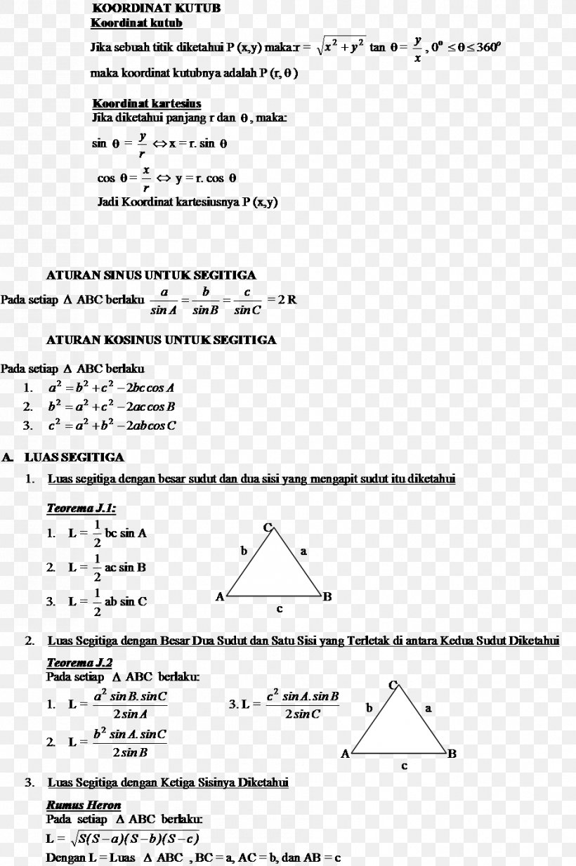 Triangle Area Trigonometry Coseno, PNG, 942x1417px, Area, Black And White, Coseno, Degree, Diagram Download Free