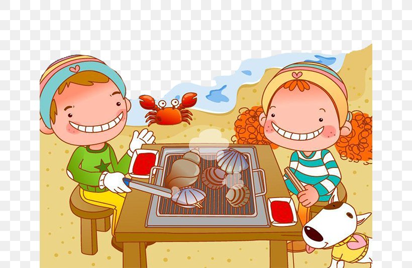 Barbecue Cartoon Picnic Illustration, PNG, 662x534px, Barbecue, Art, Cartoon, Child, Cook Download Free