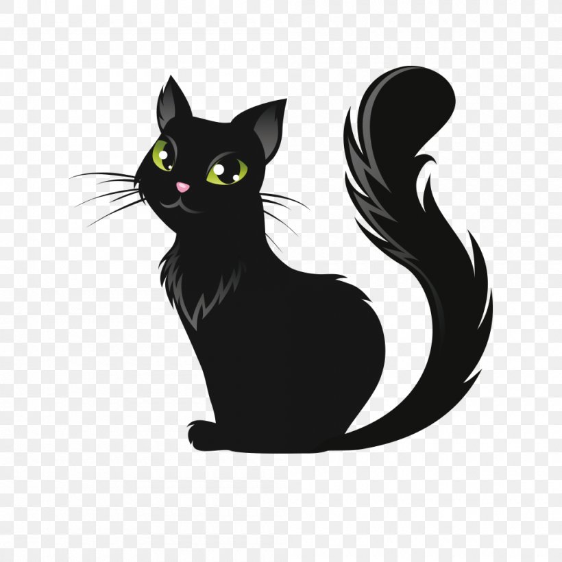 Cat Kitten Halloween Illustration, PNG, 1000x1000px, Cat, Black, Black ...