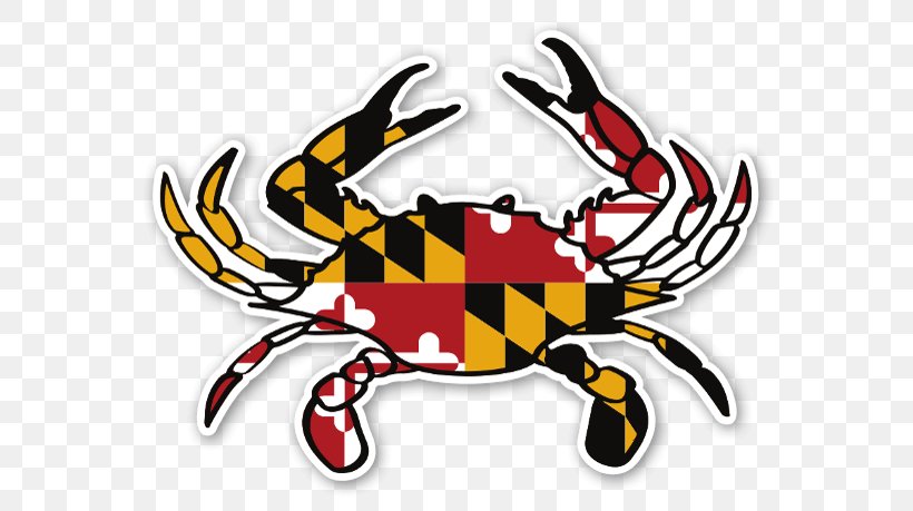 Crab Flag Of Maryland Sticker, PNG, 600x459px, Crab, Artwork, Chesapeake Blue Crab, Decal, Decapoda Download Free