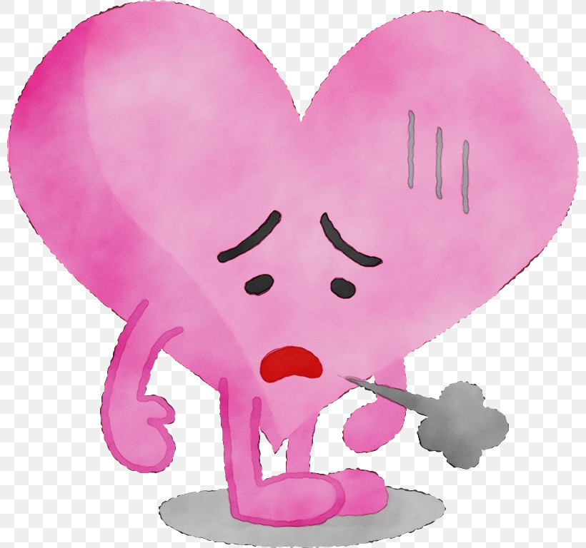 Heart Cartoon Pink Love Animal Figure, PNG, 800x768px, Watercolor, Animal Figure, Cartoon, Heart, Love Download Free