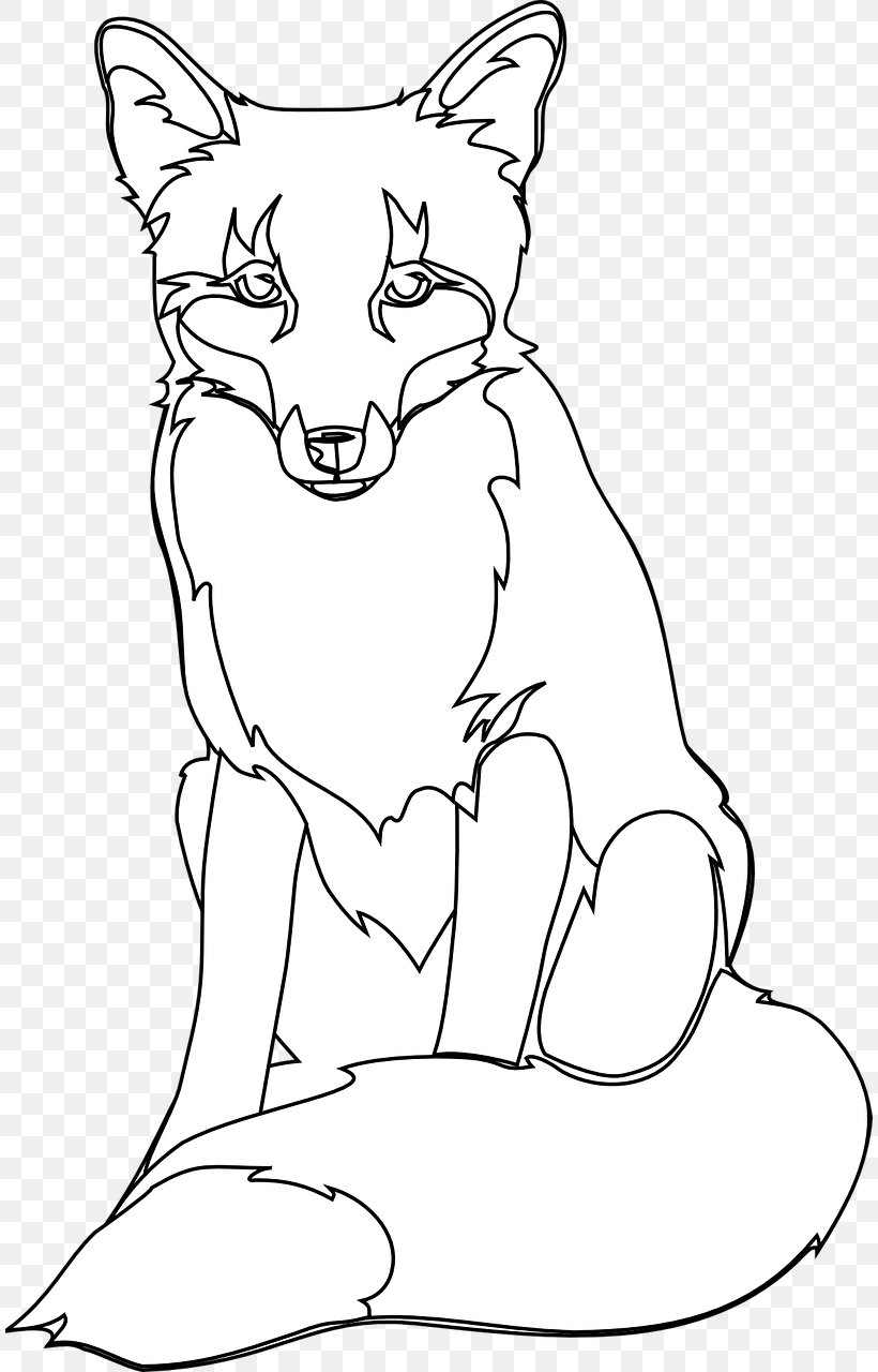 Red Fox Drawing Line Art Clip Art, PNG, 810x1280px, Red Fox, Art, Artwork, Black And White, Carnivoran Download Free