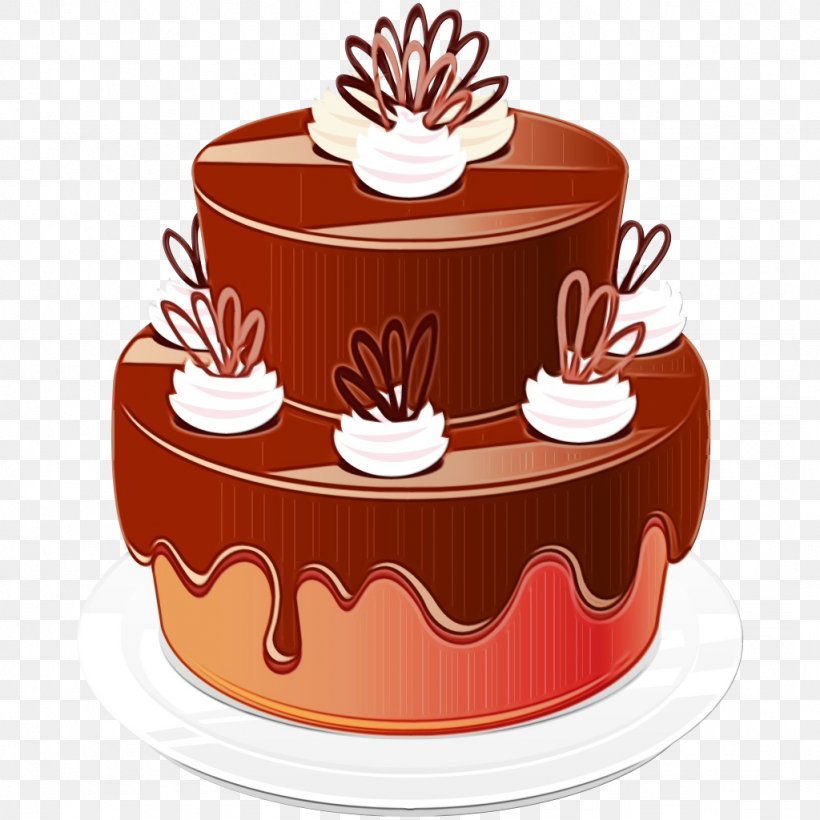 Cake Chocolate Cake Food Dessert Brown, PNG, 1024x1024px, Watercolor, Baked Goods, Brown, Cake, Chocolate Cake Download Free