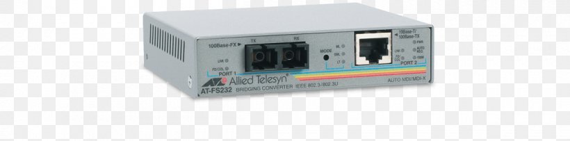 Allied Telesis AT FS232/2 Fibre Media Converter, PNG, 1200x298px, Fiber Media Converter, Allied Telesis, Bandwidth, Data Transfer Rate, Electronic Device Download Free