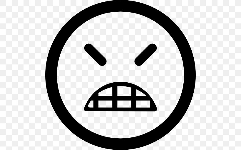 Emoticon Emoji Smiley Anger Clip Art, PNG, 512x512px, Emoticon, Anger, Black And White, Drawing, Emoji Download Free