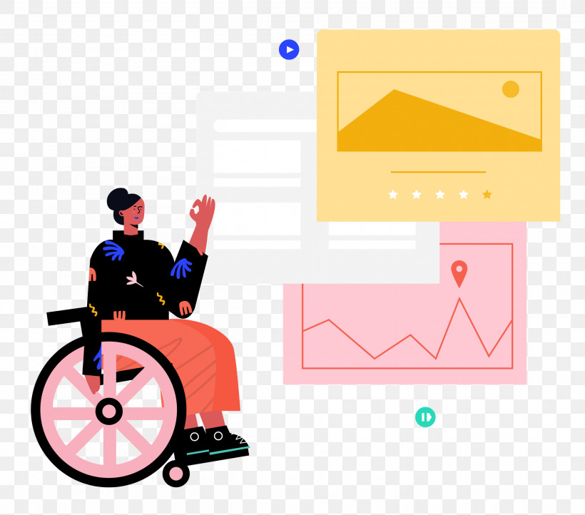 Wheel Chair People, PNG, 2500x2204px, Wheel Chair, Animation, Cartoon, Disability, Drawing Download Free