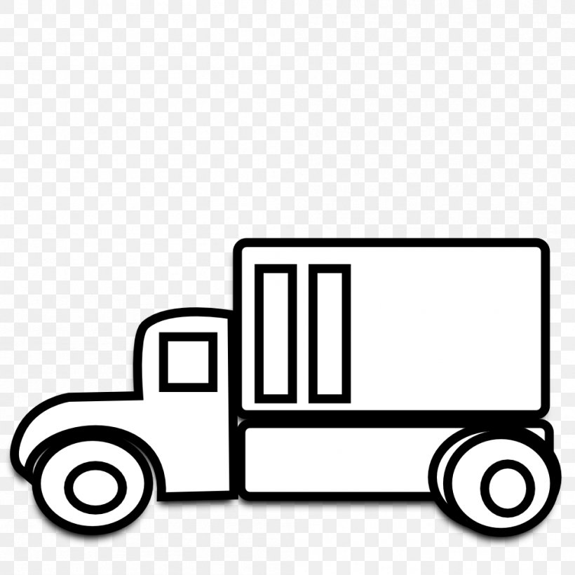 Pickup Truck Car Semi-trailer Truck Clip Art, PNG, 999x999px, Pickup Truck, Area, Articulated Vehicle, Black, Black And White Download Free