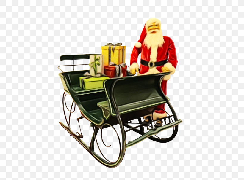 Santa Claus, PNG, 500x607px, Watercolor, Cart, Chair, Furniture, Paint Download Free