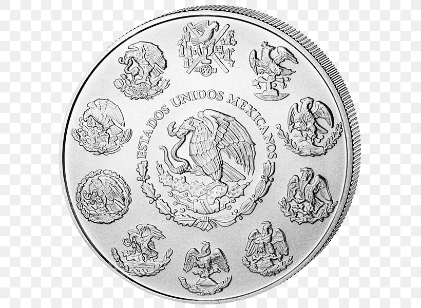 Silver Coin Silver Coin Mexico Libertad, PNG, 600x600px, Coin, Australian Silver Kookaburra, Black And White, Bullion, Bullion Coin Download Free