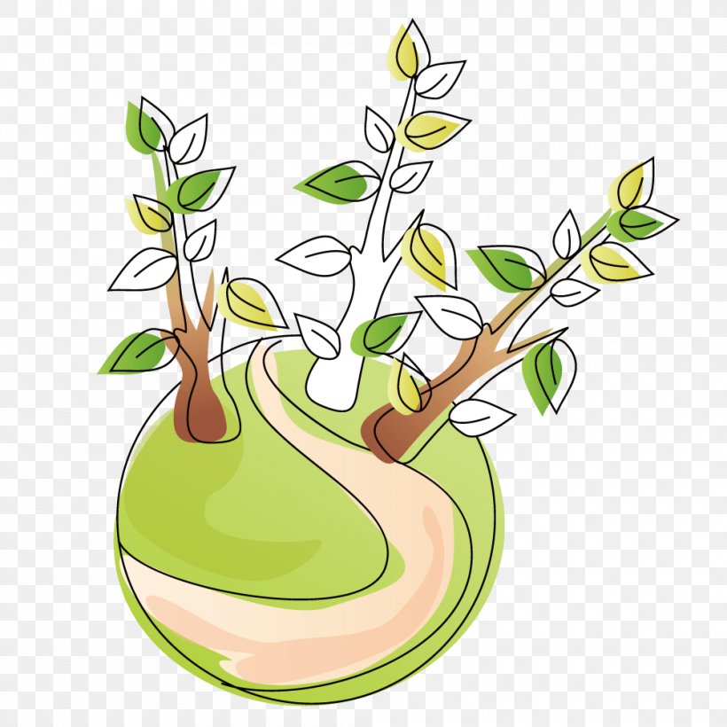 Earth Tree, PNG, 1000x1000px, Earth, Artwork, Cartoon, Drawing, Flower Download Free