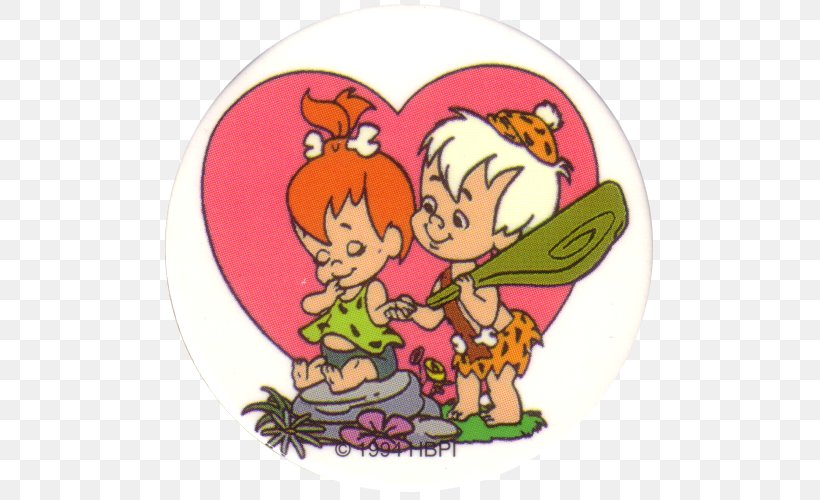 Pebbles Flinstone Bamm-Bamm Rubble Wilma Flintstone Betty Rubble Barney Rubble, PNG, 500x500px, Watercolor, Cartoon, Flower, Frame, Heart Download Free