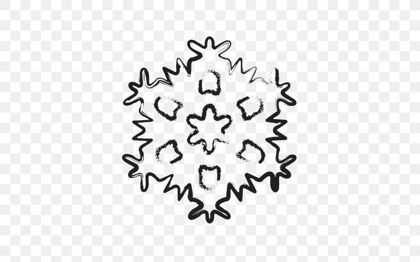 Snowflake Freezing Rain, PNG, 512x512px, Snowflake, Area, Black And White, Cold, Freezing Download Free