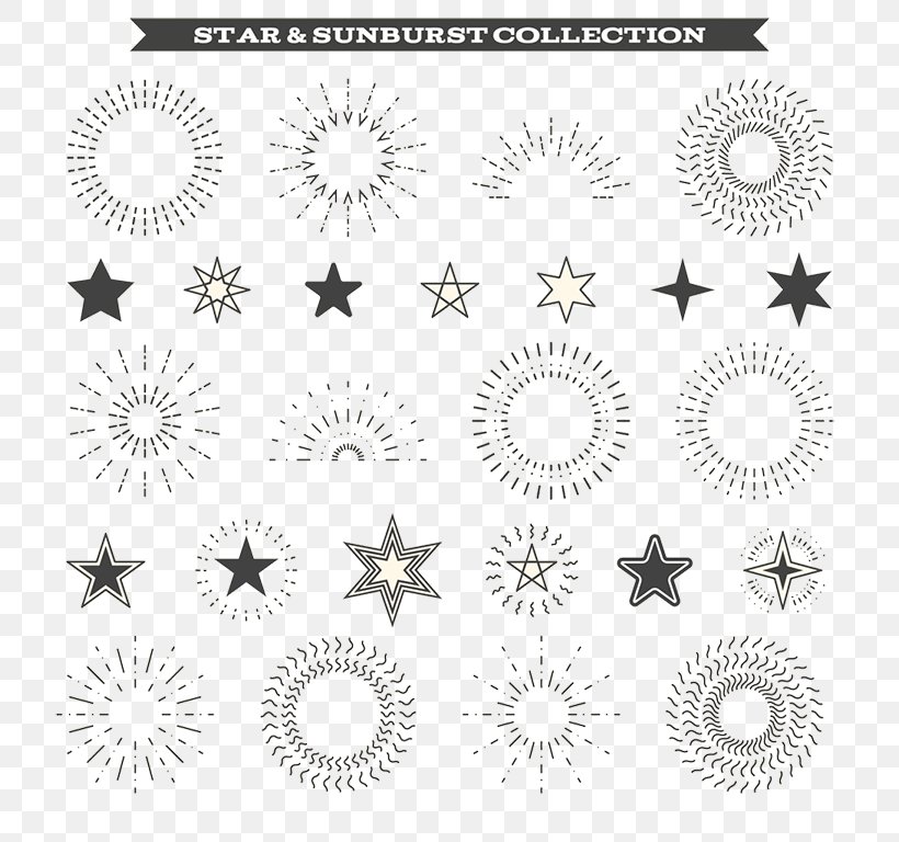 Sunburst Black And White Clip Art, PNG, 768x768px, Sunburst, Area, Black And White, Drawing, Flower Download Free