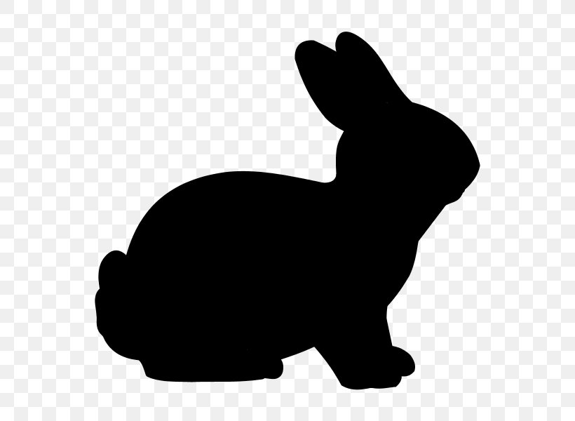 Easter Bunny Rabbit Silhouette Clip Art, PNG, 600x600px, Easter Bunny, Black, Black And White, Carnivoran, Cartoon Download Free