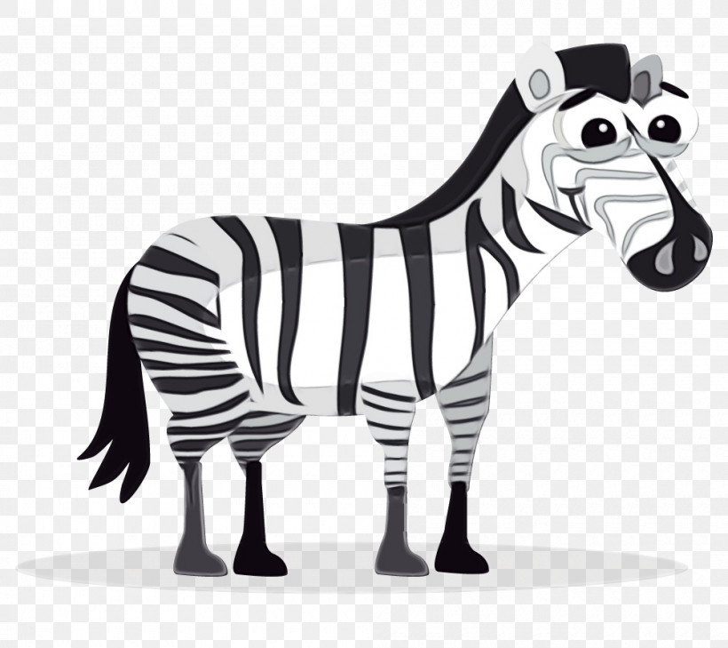 Zebra Animal Figure Cartoon Wildlife Black-and-white, PNG, 1000x890px, Watercolor, Animal Figure, Blackandwhite, Cartoon, Paint Download Free