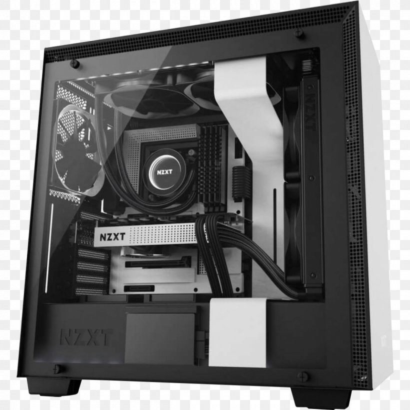 Computer Cases & Housings Power Supply Unit Nzxt ATX Personal Computer, PNG, 1200x1200px, Computer Cases Housings, Atx, Black And White, Computer, Computer Case Download Free