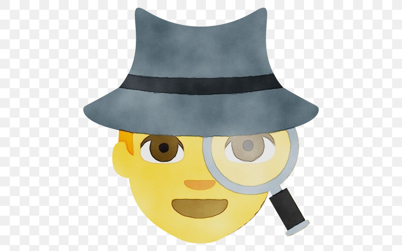 Hat Smiley, PNG, 512x512px, Watercolor, Hat, Paint, Smiley, Wet Ink Download Free