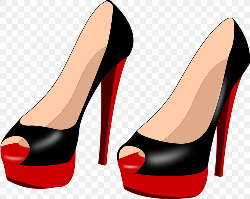 High-heeled Shoe Stiletto Heel Clip Art, PNG, 901x720px, Watercolor, Cartoon, Flower, Frame, Heart Download Free