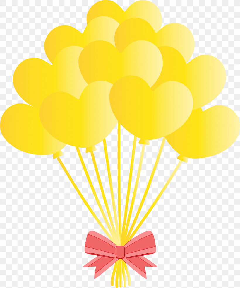 Yellow Balloon, PNG, 2501x3000px, Balloon, Paint, Watercolor, Wet Ink, Yellow Download Free