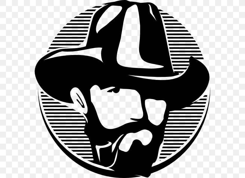 Cowboy Clip Art, PNG, 588x595px, Cowboy, Black And White, Bone, Cowboy Hat, Headgear Download Free