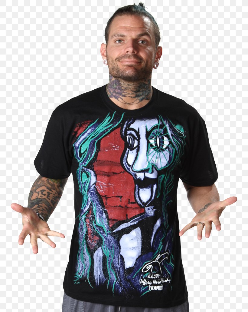 Jeff Hardy T-shirt Impact! Impact Wrestling Professional Wrestling, PNG, 750x1030px, Watercolor, Cartoon, Flower, Frame, Heart Download Free