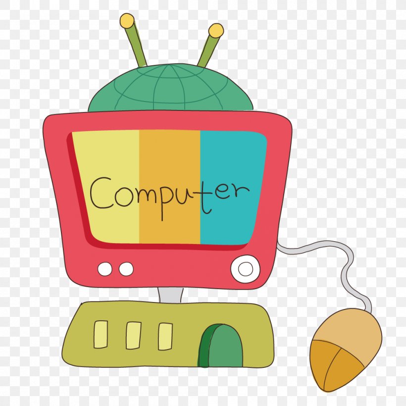 Computer Cartoon, PNG, 1000x1000px, Computer, Cartoon, Data, Drawing, Food Download Free