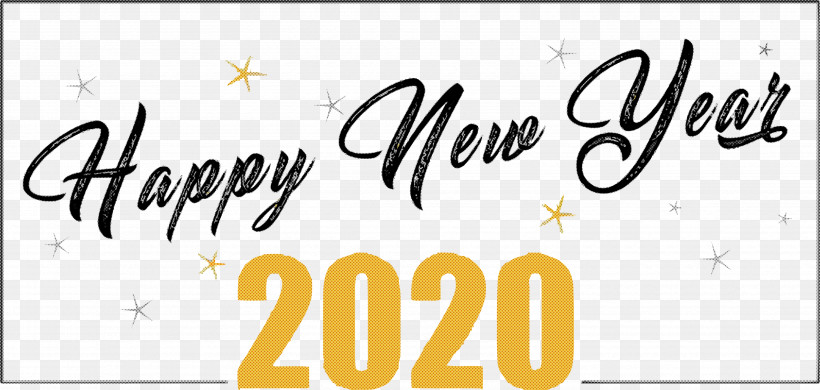 Happy New Year 2020 New Years 2020 2020, PNG, 3925x1871px, 2020, Happy New Year 2020, Banner, Calligraphy, New Years 2020 Download Free