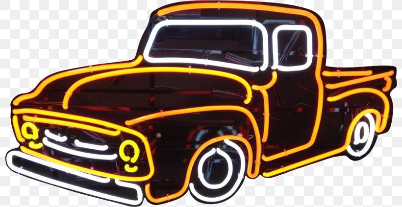 Pickup Truck Car Ford F-Series Ford Model A Neon Sign, PNG, 800x423px, Pickup Truck, Automotive Design, Automotive Exterior, Brand, Car Download Free