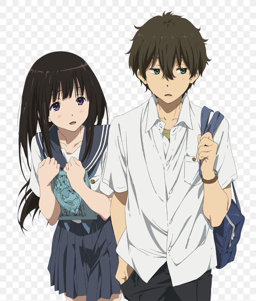 Hōtarō Oreki Eru Chitanda Hyouka Mayaka Ibara Satoshi Fukube, PNG, 802x962px, Watercolor, Cartoon, Flower, Frame, Heart Download Free