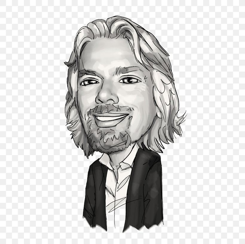 Richard Branson Entrepreneur Businessperson Creative Work Infographic, PNG, 550x818px, Richard Branson, Art, Black And White, Businessperson, Caricaturist Download Free
