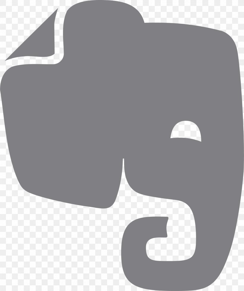 Evernote Logo, PNG, 2092x2500px, Evernote, App Store, Black And White, Elephants And Mammoths, Logo Download Free