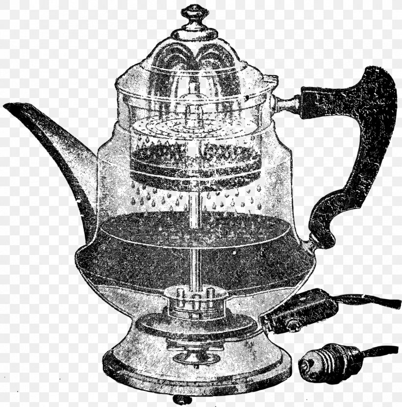 Teapot Kettle Tableware Clip Art, PNG, 1264x1280px, Tea, Black And White, Coffee Percolator, Coffeemaker, Drawing Download Free