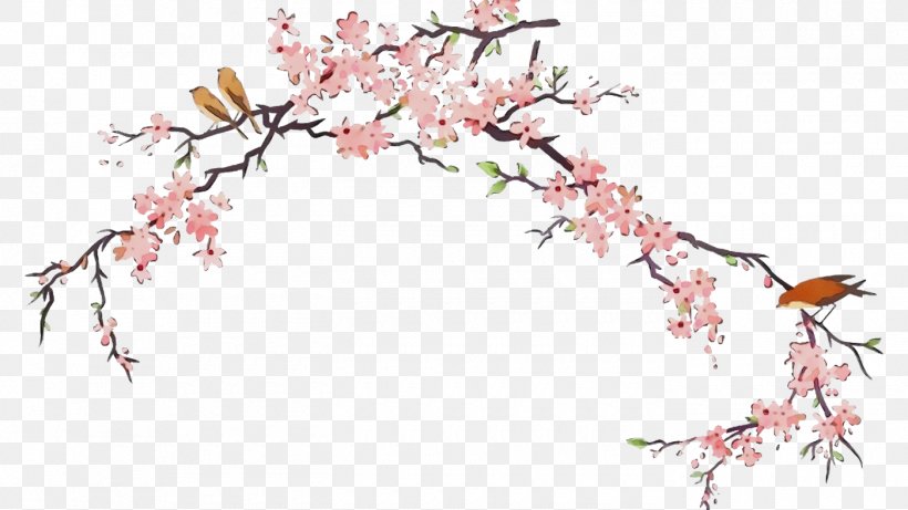Cherry Blossom Tree Drawing, PNG, 1400x788px, Watercolor, Art, Blossom, Branch, Cherries Download Free