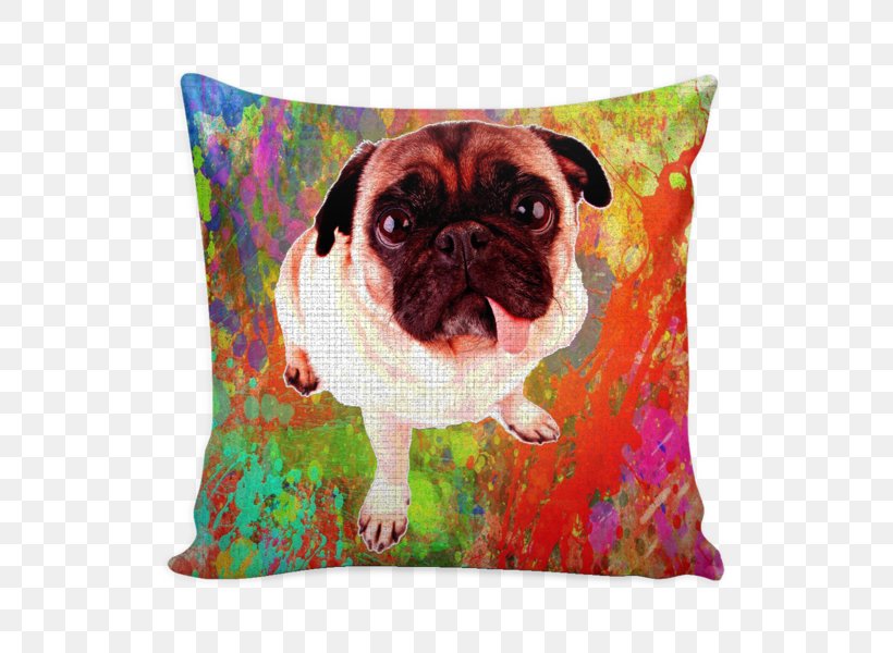 Pug Puppy Dog Breed Throw Pillows, PNG, 600x600px, Pug, All You Need Is Love, Breed, Carnivoran, Cotton Download Free